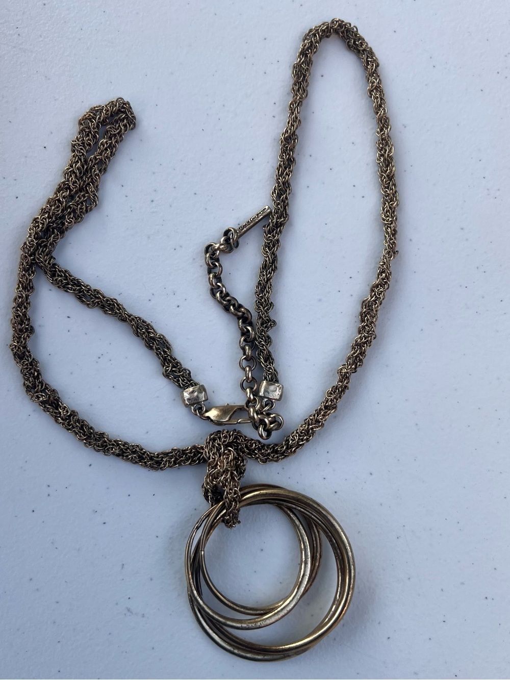 Kenneth Cole Gold-Tone Triple Ring Pendant Necklace
